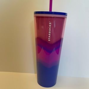 Starbucks pink purple blue geode marble ombré summer wave tumbler